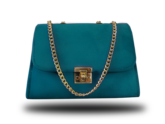 Pearl Myrtle green Velvet Bag